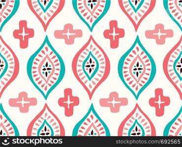 Colorful Ethnic Handdrawn Diamonds Vector Seamless Pattern. BrightElegant Traditional Background Perfect for Textile and Stationery. Colorful Ethnic Handdrawn Diamonds Vector Seamless Pattern.Bright Elegant Traditional Background