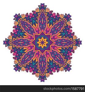 Colorful ethnic indian mandala flower vector illustration. vector pattern mandala ornament. Vintage decorative Flower design