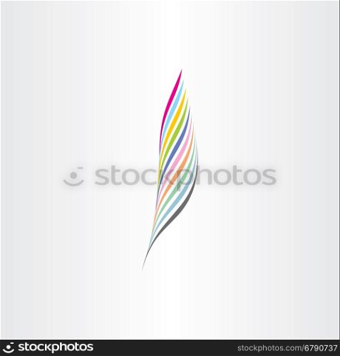 colorful feather vector icon