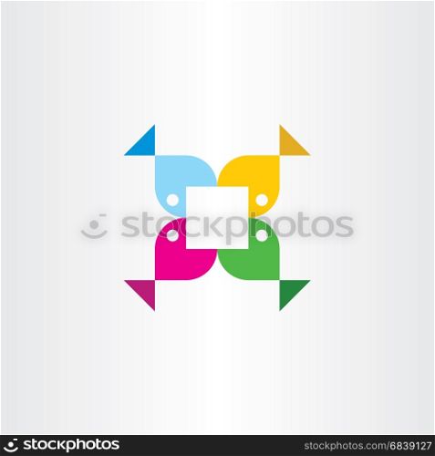 colorful fish logo icon vector sign design
