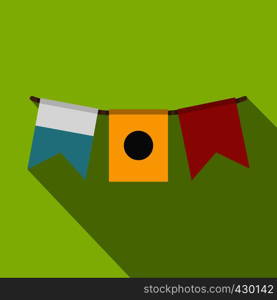 Colorful flags icon. Flat illustration of colorful flags vector icon for web. Colorful flags icon, flat style