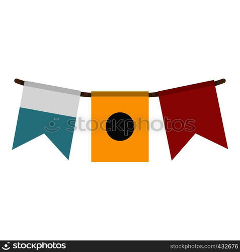 Colorful flags icon flat isolated on white background vector illustration. Colorful flags icon isolated