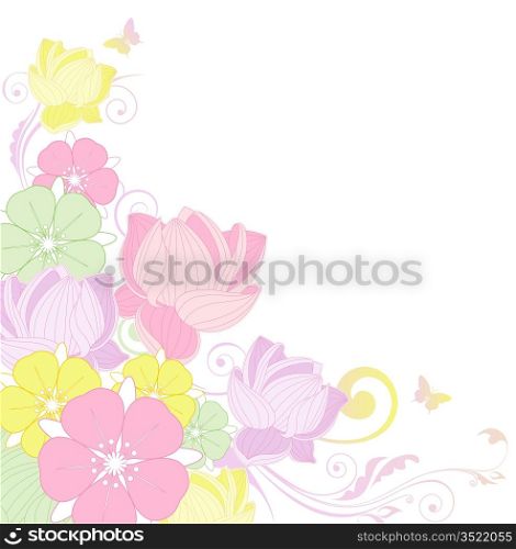 colorful floral background with lotus flower