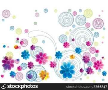 colorful floral doodle