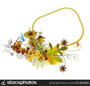 colorful floral frame vector illustration