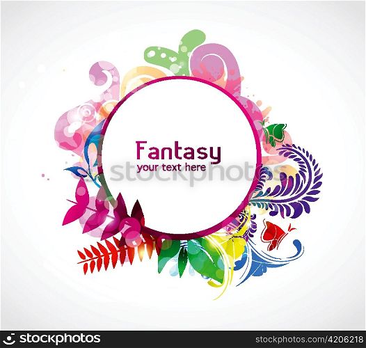 colorful floral frame vector illustration