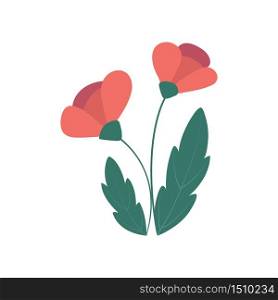 Colorful flower isolated on a white background for design and theme design. Vector illustration, flat style