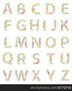 Colorful Flowers alphabet