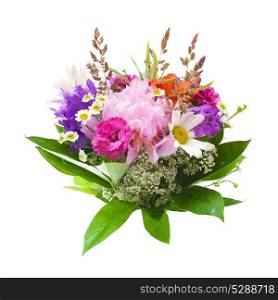 Colorful flowers bouquet isolated on white background. vector illustration