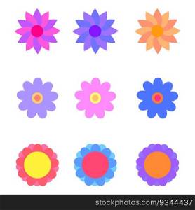 Colorful flowers set. origami abstract flower icons. Vector illustration. Stock image. EPS 10.. Colorful flowers set. origami abstract flower icons. Vector illustration. Stock image.