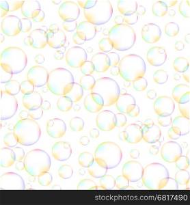 Colorful Foam Bubbles Seamless Pattern on White Background. Colorful Foam Bubbles Seamless Pattern