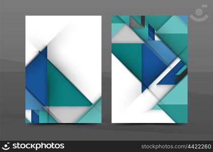 Colorful fresh business A4 cover template - flyer, brochure, book cover and annual report. Geometric design abstract background