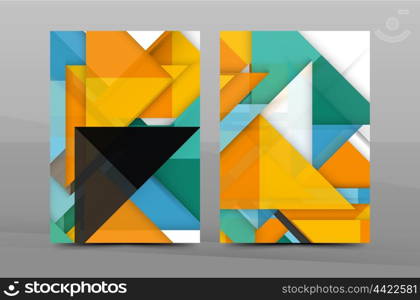 Colorful fresh business A4 cover template - flyer, brochure, book cover and annual report. Geometric design abstract background