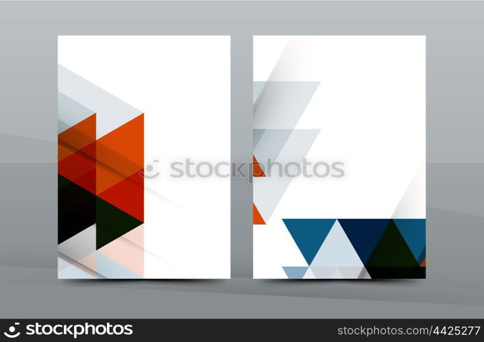 Colorful fresh business A4 cover template - flyer, brochure, book cover and annual report. Geometric design abstract background