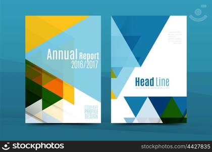 Colorful fresh business A4 cover template - flyer, brochure, book cover and annual report. Geometric design abstract background