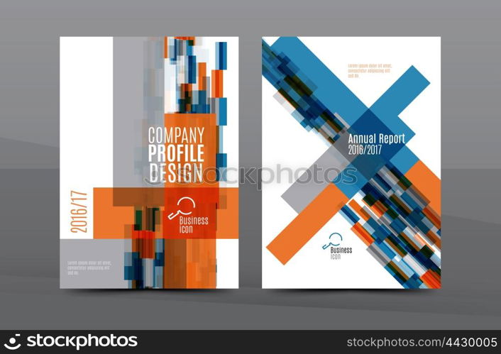 Colorful fresh business A4 cover template - flyer, brochure, book cover and annual report. Geometric design abstract background