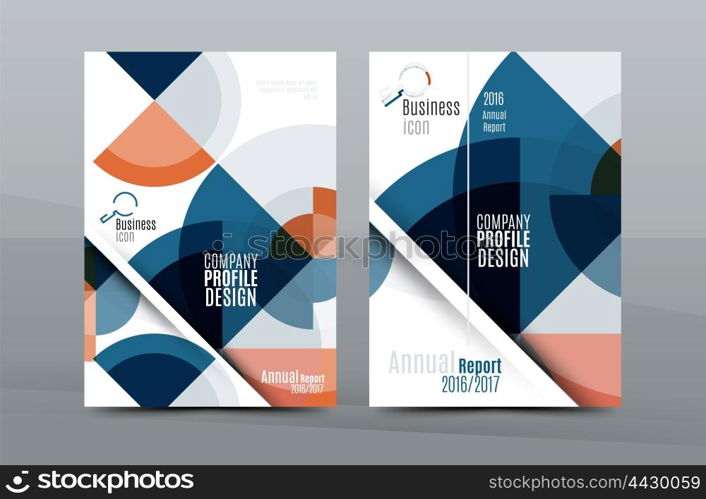 Colorful fresh business A4 cover template - flyer, brochure, book cover and annual report. Geometric design abstract background