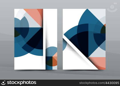 Colorful fresh business A4 cover template - flyer, brochure, book cover and annual report. Geometric design abstract background