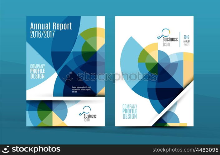 Colorful fresh business A4 cover template - flyer, brochure, book cover and annual report. Geometric design abstract background