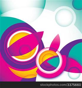 Colorful futuristic abstraction with circles