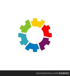 Colorful Gear Logo Template Illustration Design. Vector EPS 10.
