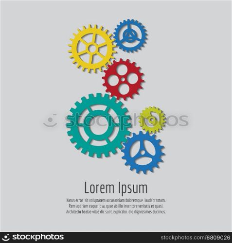 Colorful gears icons background design. Colorful gears icons background design. Vector team work concept