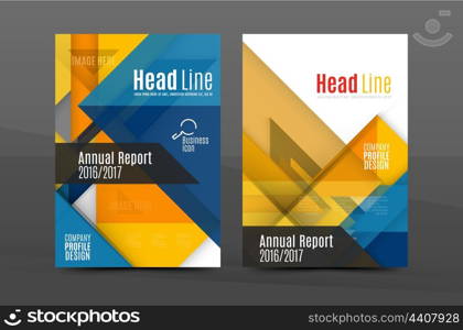 Colorful geometric A4 business print template. Brochure or annual report cover, vector business flyer layout, geometric abstract poster, identity illustration