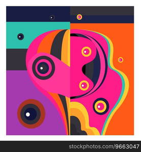 Colorful geometric and curve background pattern Vector Image