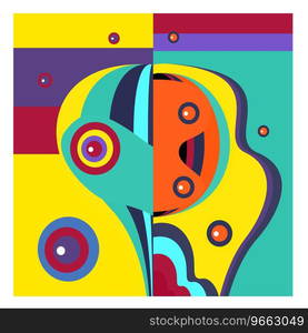 Colorful geometric and curve background pattern Vector Image