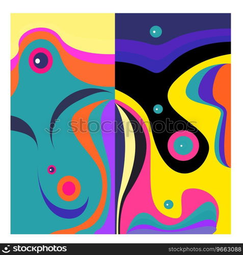 Colorful geometric and curve background pattern Vector Image