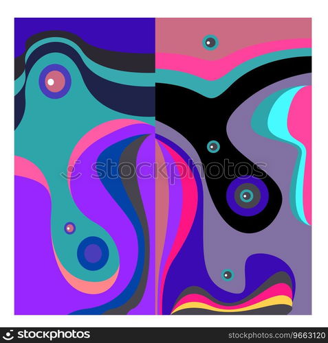 Colorful geometric and curve background pattern Vector Image