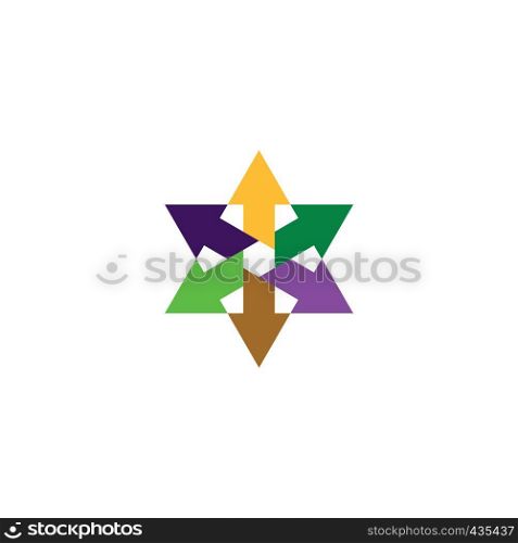 colorful geometric arrows star logo vector icon