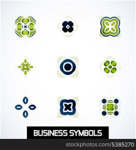 Colorful geometric business symbols. Icon set