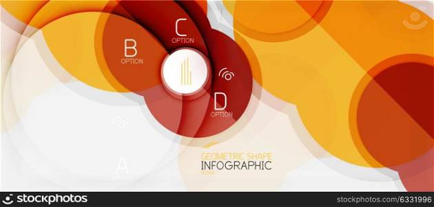 Colorful geometric circle modern abstract background. Colorful geometric circle modern abstract background with infographics option elements. Business presentation template