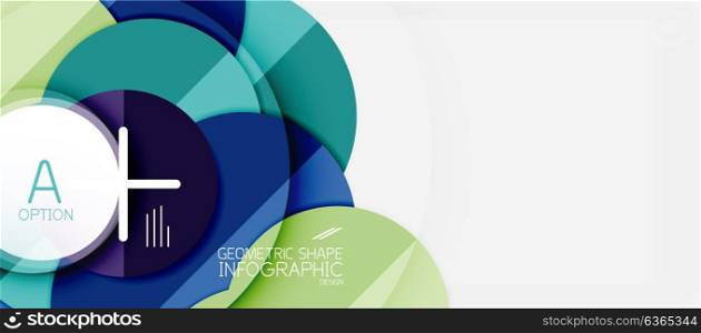Colorful geometric circle modern abstract background. Colorful geometric circle modern abstract background with infographics option elements. Business presentation template