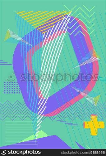 Colorful geometric cover. Abstract busy geometry background. Minimal vector illustration.