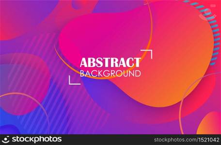 Colorful geometric fluid shapes banner abstract background. Template design and landing page with space for text.