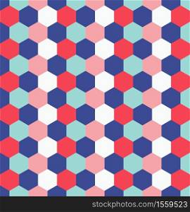 Colorful geometric hexagon seamless pattern. Honeycomb vector background. Vector illustration.. Colorful geometric hexagon seamless pattern. Honeycomb vector background.