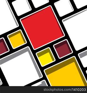 Colorful geometric modern Mondrian style background