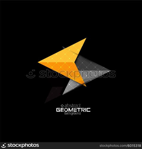 Colorful geometric shapes with texture on black. Modern futuristic abstract design template. Colorful geometric shapes with texture on black. Modern futuristic abstract design template. Vector illustration