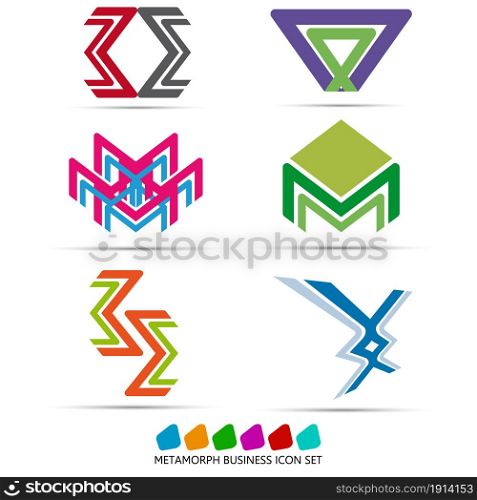 Colorful geometric vector business icon,logo, sign, symbol pack for creative design need. Colorful geometric vector business icon,logo, sign, symbol pack