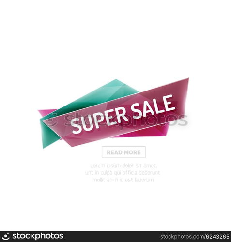 Colorful geometric website sale tag button. Colorful geometric website sale tag button. Vector universal internet banner