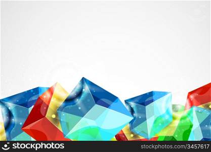 Colorful glass cubes