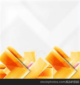 Colorful glossy arrow shapes. Abstract background. Vector web brochure, internet flyer, wallpaper or cover poster design. Geometric style, colorful realistic glossy arrow shapes with copyspace. Directional idea banner