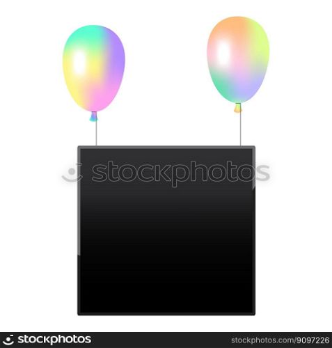 Colorful glossy balloon photo frame. Birthday celebration concept. Vector illustration. EPS 10.. Colorful glossy balloon photo frame. Birthday celebration concept. Vector illustration.