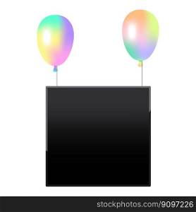 Colorful glossy balloon photo frame. Birthday celebration concept. Vector illustration. EPS 10.. Colorful glossy balloon photo frame. Birthday celebration concept. Vector illustration.