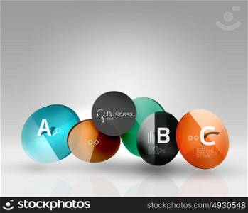 Colorful glossy circle infographics. Colorful glossy circle infographics. Vector template background for workflow layout, diagram, number options or web design