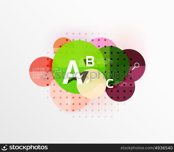 Colorful glossy circle infographics. Colorful glossy circle infographics. Vector template background for workflow layout, diagram, number options or web design