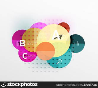 Colorful glossy circle infographics. Vector template background for workflow layout, diagram, number options or web design