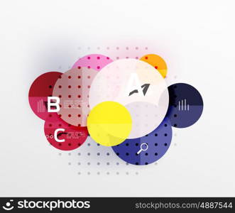 Colorful glossy circle infographics. Vector template background for workflow layout, diagram, number options or web design